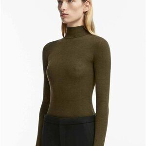 WARDROBE.NYC  Merino Wool Turtleneck Sweater Army Green Large (fits like Medium)